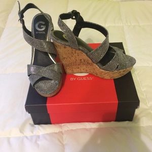 GUESS Silver/Sparkle Wedges